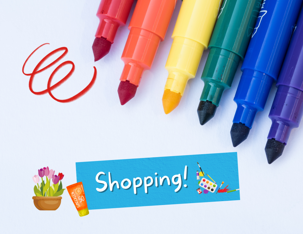 A header graphic that says "Shopping".